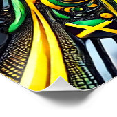 Wall poster met Jamaicaanse kleuren Design (Hoek)
