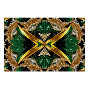 Wall poster met Jamaicaanse kleuren Design