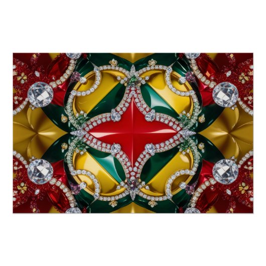 Wall poster met Los Angeles Kleuren Design (Voorkant)