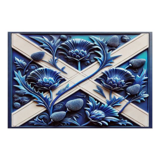 Wall poster met Scottish Thistles Design (Voorkant)