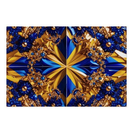 Wall poster met Zweden Kleuren Design (Voorkant)