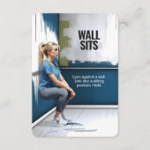 Wall Sits Fitness Kaart met Blauwe Achterkant (Voorkant)