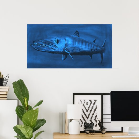 WALL SIZED—HEEL Sized Blue Barracuda Poster (Thuiskantoor)