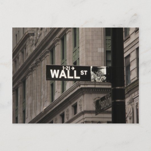Wall St New York Briefkaart (Voorkant)