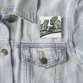 Wall Street 1000 Dollar Bill Vierkante Button 5,1 Cm (In situ)