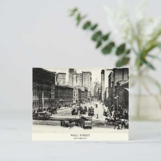 Wall Street 1900 Briefkaart (Staand voorkant)