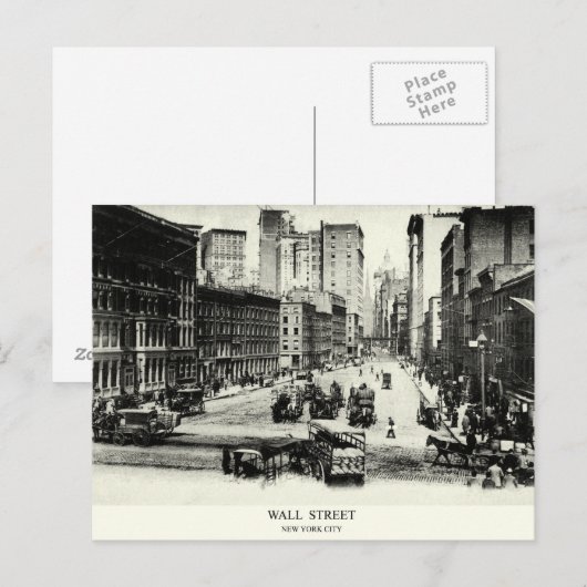 Wall Street 1900 Briefkaart (Voorkant / Achterkant)