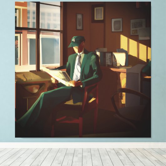 Wall Street Analyst Canvas Afdruk (Insitu (Houten vloer))