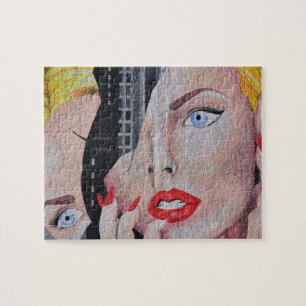 Wall Street Art Woman Vrouw Portret Legpuzzel
