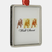 Wall Street Bull Market Metalen Ornament (Rechts)