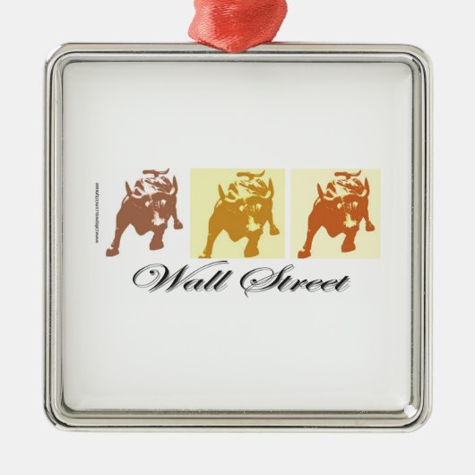 Wall Street Bull Market Metalen Ornament (Voorkant)