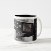 Wall Street Coffee Cup Tweekleurige Koffiemok (Voorkant rechts)