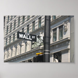 Wall Street en Broadway, New York City Poster