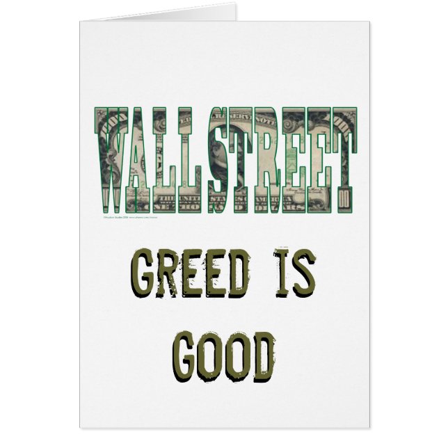 Wall Street/ Greed is goed (Voorkant)