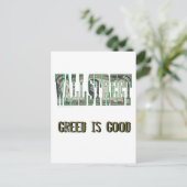 Wall Street/ Greed is goed Briefkaart (Staand voorkant)