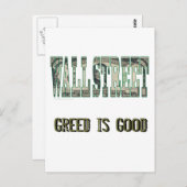 Wall Street/ Greed is goed Briefkaart (Voorkant / Achterkant)