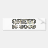 Wall Street/ Greed is goed Bumpersticker (Voorkant)