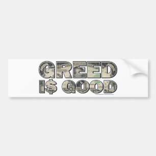 Wall Street/ Greed is goed Bumpersticker