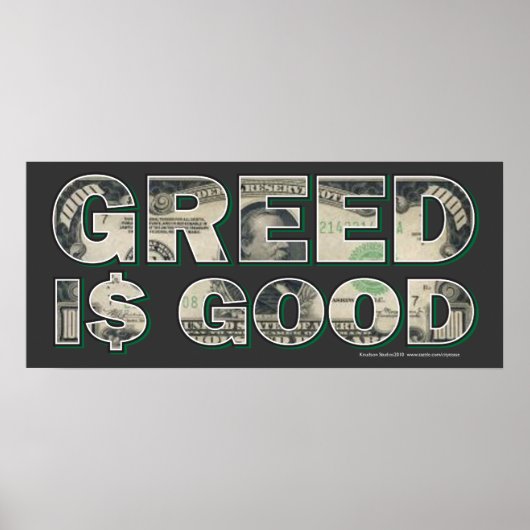 Wall Street/ Greed is goed Poster (Voorkant)