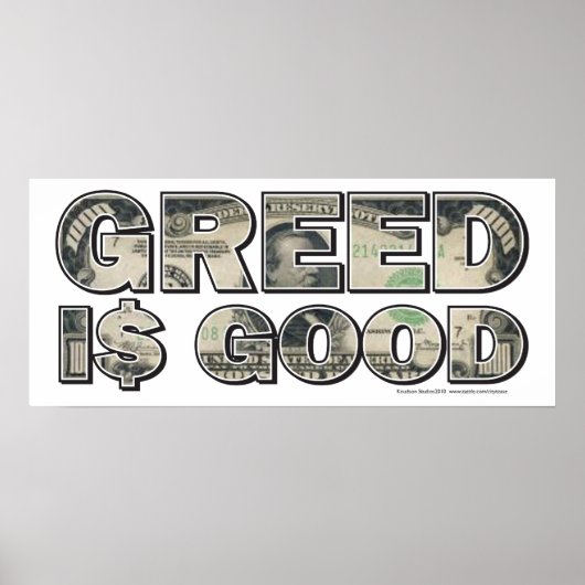 Wall Street/ Greed is goed Poster (Voorkant)