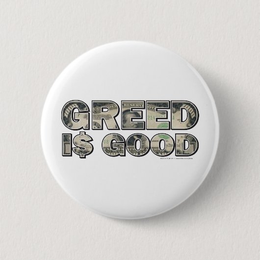 Wall Street/ Greed is goed Ronde Button 5,7 Cm (Voorkant)