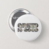 Wall Street/ Greed is goed Ronde Button 5,7 Cm (Voorkant /achterkant)
