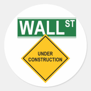 Wall Street in aanbouw Ronde Sticker