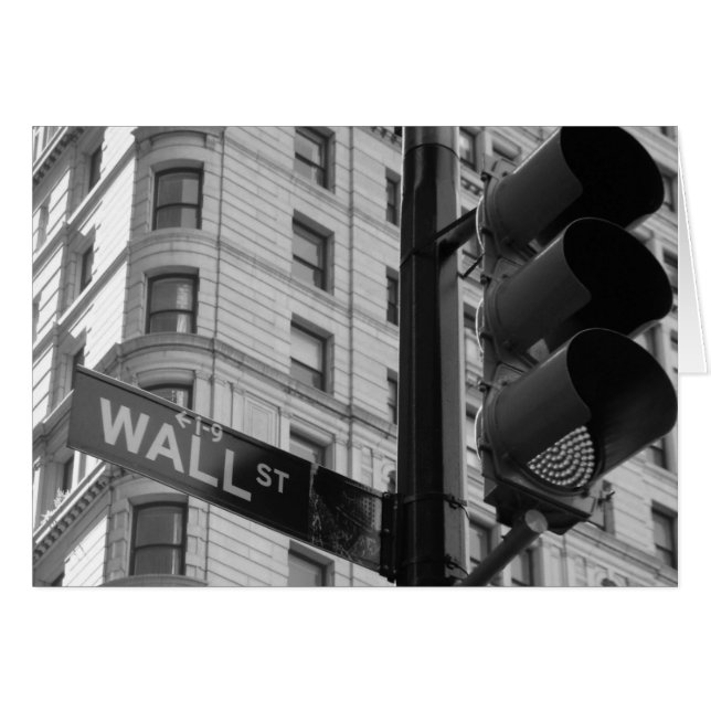 Wall Street New York Blank Kaart (Voorkant Horizontaal)