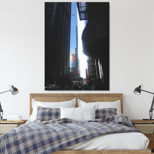 Wall Street, New York Canvas Afdruk (Insitu (Slaapkamer))