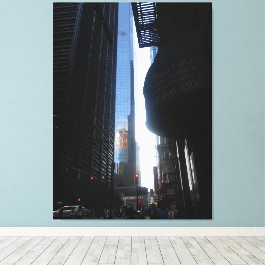 Wall Street, New York Canvas Afdruk (Insitu (Houten vloer))