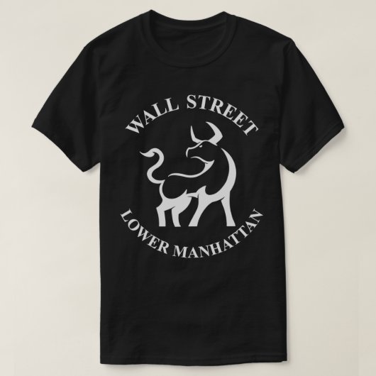 Wall Street New York Lower Manhattan NY State Char T-shirt (Design voorkant)