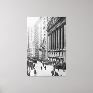 Wall Street NYC-foto (1921) Canvas Afdruk