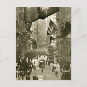 Wall Street Party, eind WW1, 1918 Briefkaart