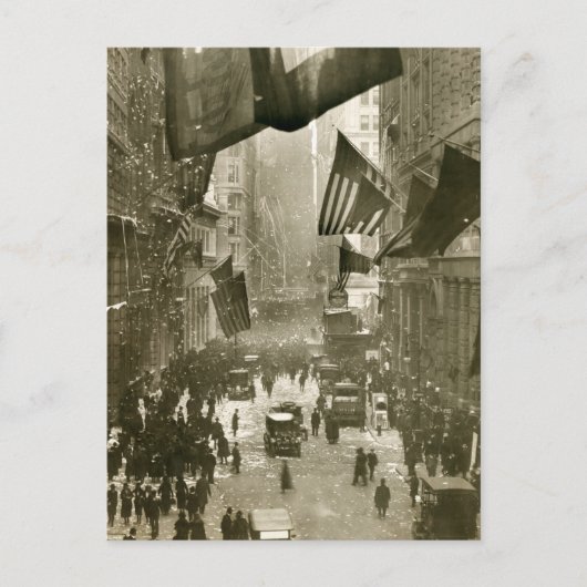 Wall Street Party, eind WW1, 1918 Briefkaart (Voorkant)