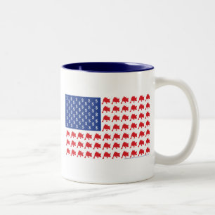 Wall Street Patriotic American Flag Tweekleurige Koffiemok
