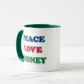 Wall Street/Peace Love Money Mok (Voorkant links)