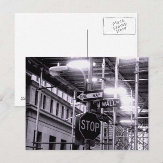 Wall Street postcard Briefkaart (Voorkant / Achterkant)