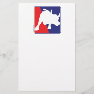 Wall Street Red White en Blue Bull Briefpapier