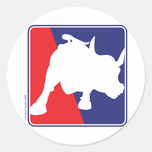 Wall Street Red White en Blue Bull Ronde Sticker (Voorkant)