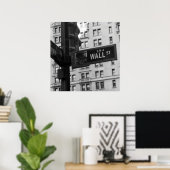 Wall Street Sign Black en White Photography Poster (Thuiskantoor)