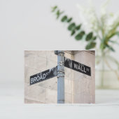 Wall Street Sign New York City Briefkaart (Staand voorkant)