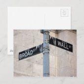 Wall Street Sign New York City Briefkaart (Voorkant / Achterkant)