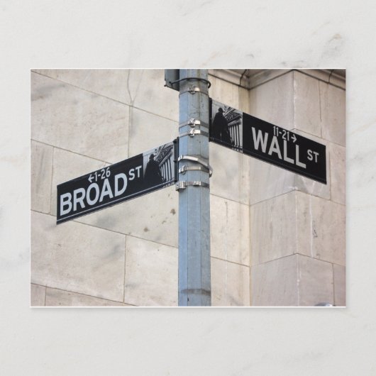 Wall Street Sign New York City Briefkaart (Voorkant)