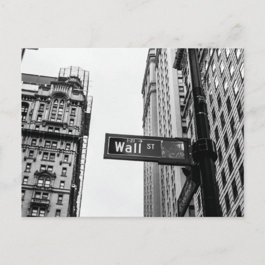 Wall Street Zwart en Wit Briefkaart (Voorkant)