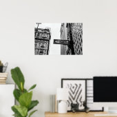 Wall Street Zwart en Wit Poster (Thuiskantoor)