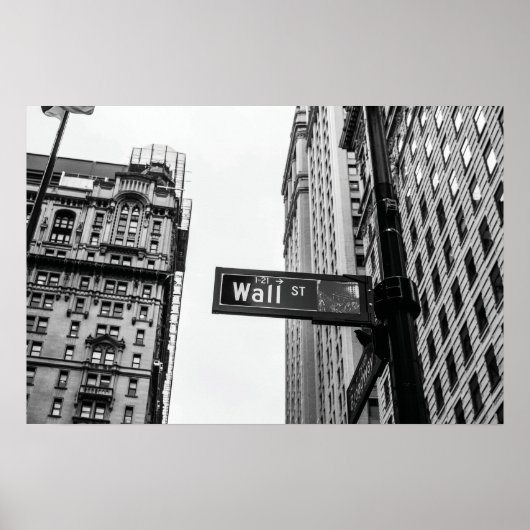 Wall Street Zwart en Wit Poster (Voorkant)