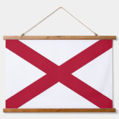 Wall tapestry met vlag van Alabama, VS Hangend Wandkleed (Voorkant)