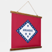 Wall tapestry met vlag van Arkansas, VS Hangend Wandkleed (Gebogen)
