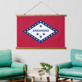 Wall tapestry met vlag van Arkansas, VS Hangend Wandkleed