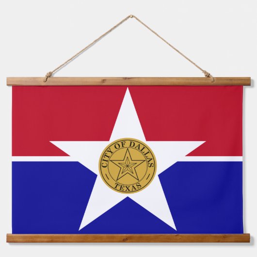 Wall Tapestry met vlag van Dallas, Texas, VS Hangend Wandkleed (Voorkant)